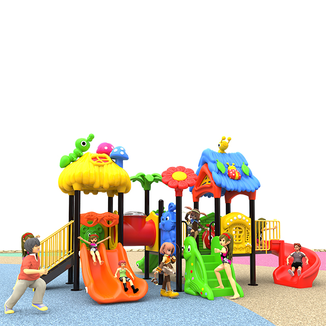 Parco giochi all\'aperto commerciale con doppio scivolo per scuola materna